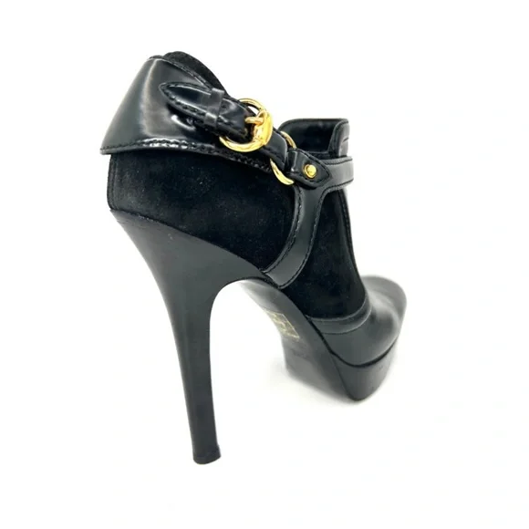 GUCCI Black Patent Leather Platform Ankle Booties | 38.5 - Picture 6 of 12